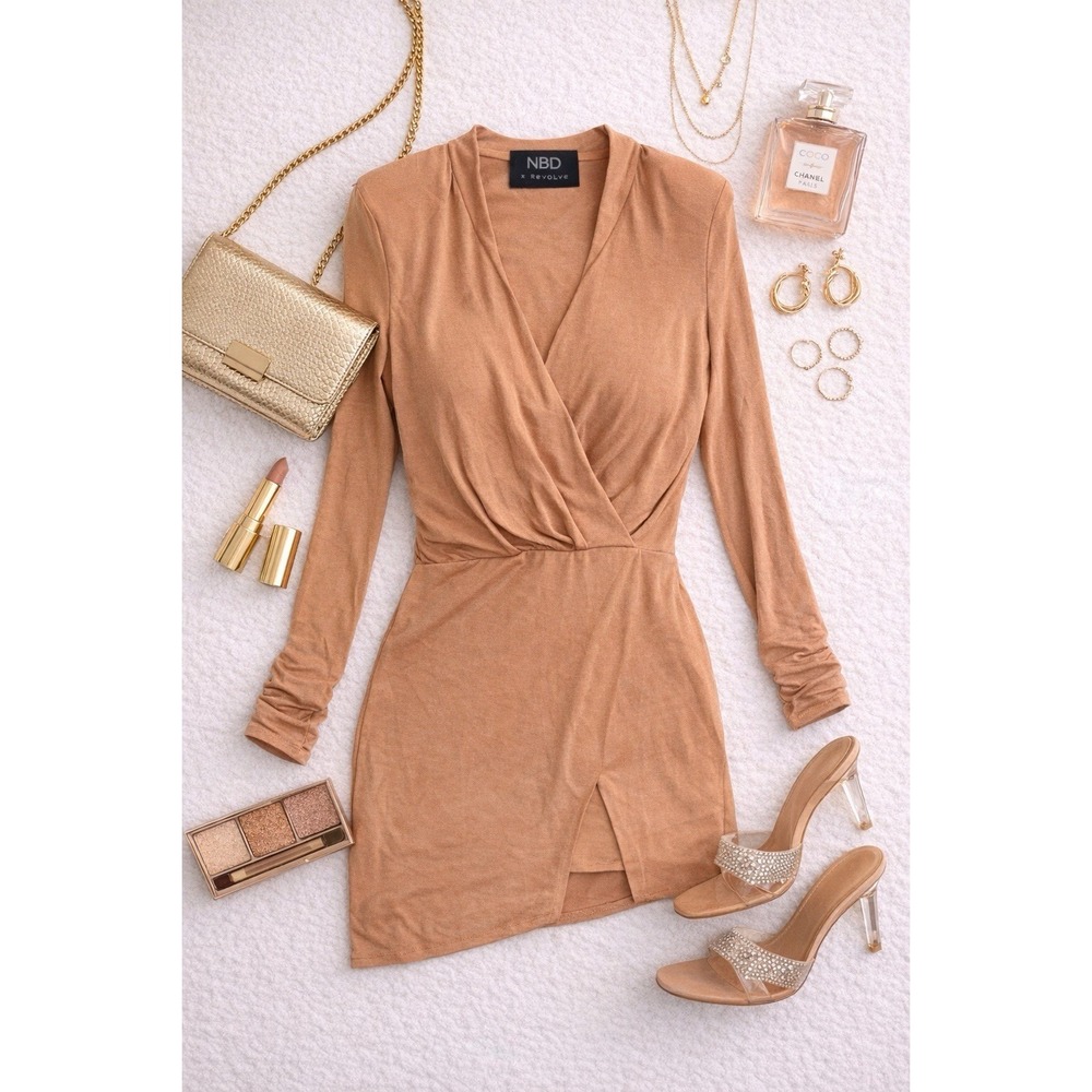 NBD x Michael Costello Bodycon Mini Dress L Y2K Style Night Out Minimal Chic